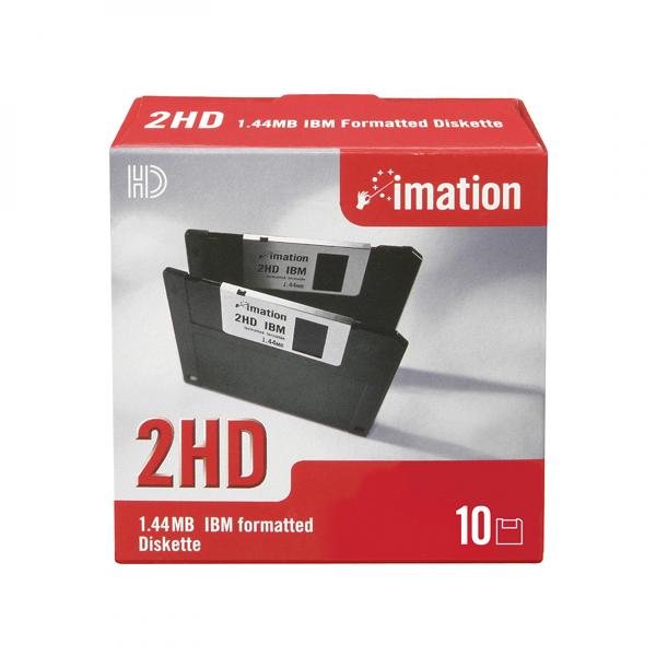 Black 10 Pack 3.5 DS-HD IBM Formatted Imation